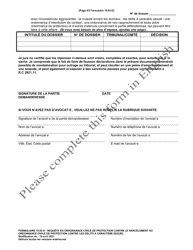 Form 10.03-D Petition for Civil Stalking Protection Order or Civil Sexually Oriented Offense Protection Order - Ohio (French), Page 4