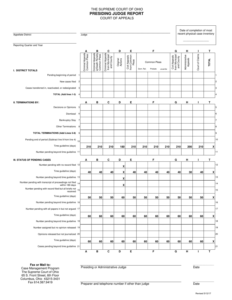 Presiding Judge Report - Ohio, Page 1