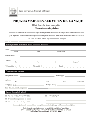 Document preview: Denial of Access to an Interpreter Complaint Form - Ohio (French)