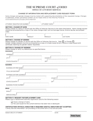 Document preview: Change of Information and Replacement Card Request Form - Ohio