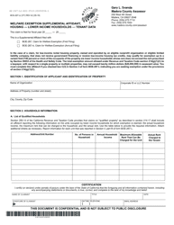 Document preview: Form BOE-267-L2 Welfare Exemption Supplemental Affidavit, Housing - Lower Income Households - Tenant Data - Madera County, California