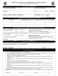 Missouri Peace Officer License Application for Veteran Peace Officers - Missouri, Page 2
