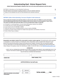 Subcontracting Goal - Waiver Request Form - City of San Antonio, Texas, Page 2