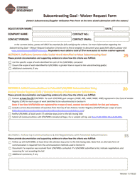 Document preview: Subcontracting Goal - Waiver Request Form - City of San Antonio, Texas