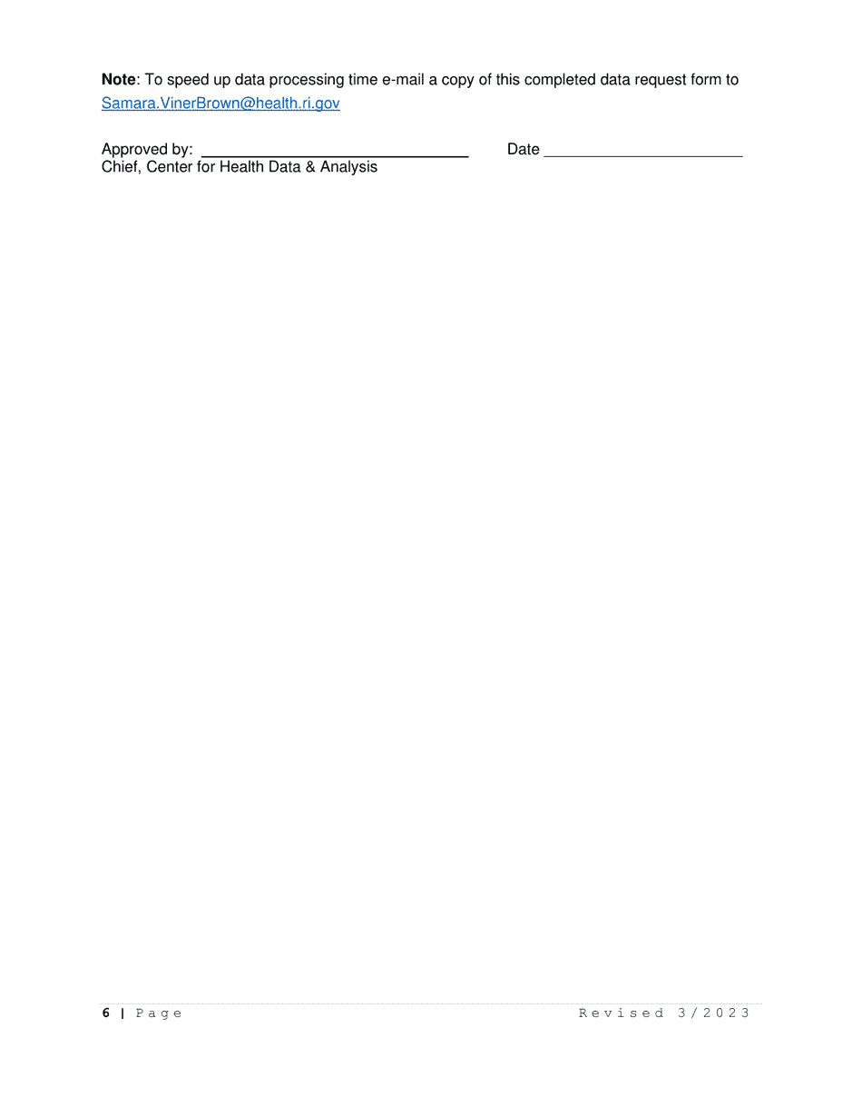 Data Request and Release Assurances Form - Rhode Island, Page 6