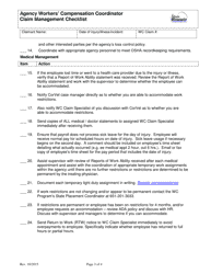 Agency Workers&#039; Compensation Coordinator Claim Management Checklist - Minnesota, Page 3