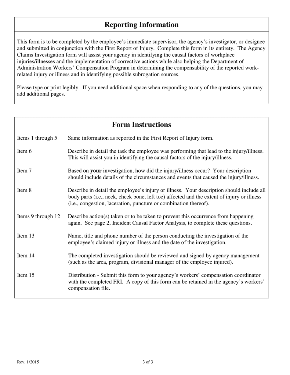 Agency Claims Investigation - Minnesota, Page 3