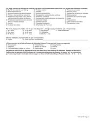 Formulario CFS-131-S Solicitud Del Proveedor De Respiro Individual - Nebraska (Spanish), Page 2
