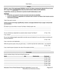 Chronic Renal Disease Program Application - Nebraska, Page 2