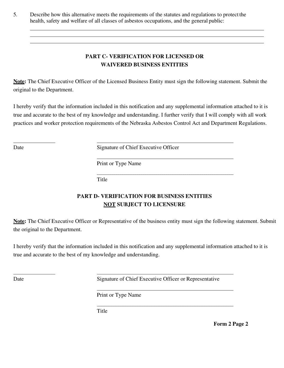 Form 2 Download Printable PDF or Fill Online Asbestos Waiver ...