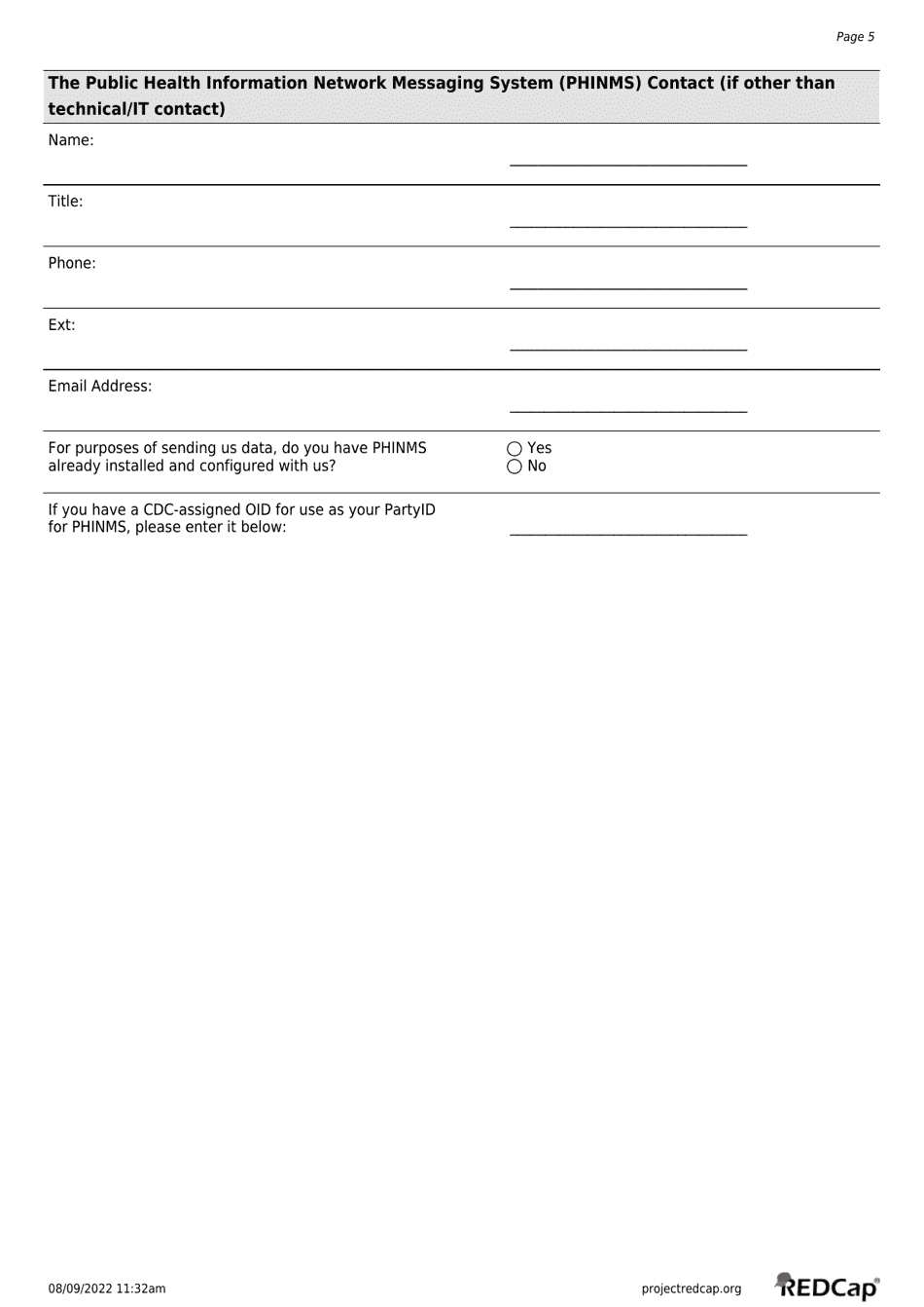 Nebraska Public Health Data Exchange Registration - Nebraska, Page 5