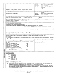 Form JC-1608 Temporary Physical Custody Request (Chapter 48) - Wisconsin (English/Spanish), Page 2