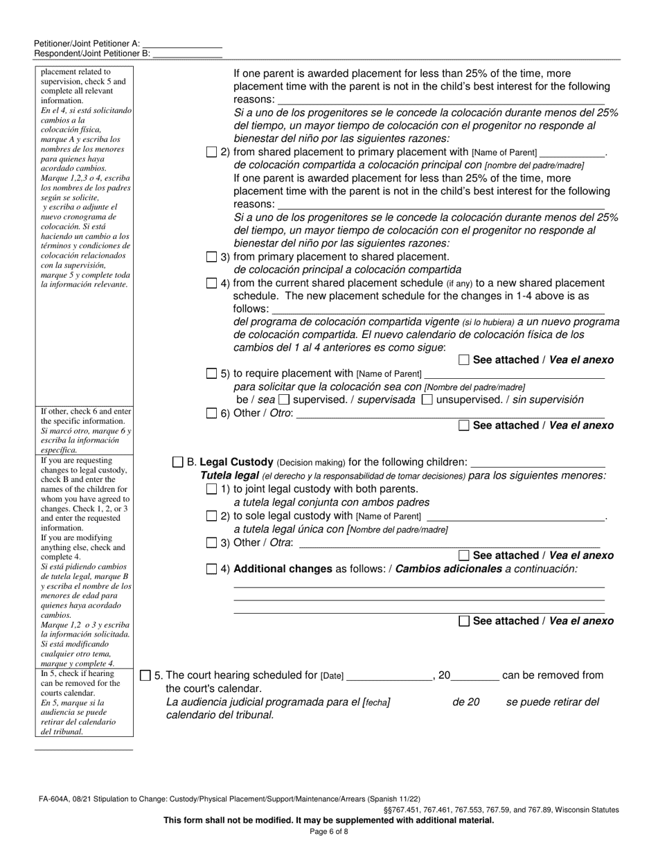 Form FA-604A - Fill Out, Sign Online and Download Printable PDF ...