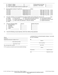 Form CV-410A Petition for Waiver of Fees and Costs Affidavit of Indigency - Wisconsin, Page 2