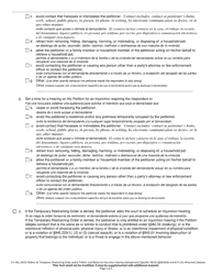 Form CV-405 Petition for Temporary Restraining Order and/or Petition and Motion for Injunction Hearing (Harassment) - Wisconsin (English/Spanish), Page 3