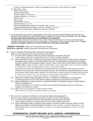 Form CV-412 Petition for Temporary Restraining Order and/or Petition and Motion for Injunction Hearing (Child Abuse) - Wisconsin (English/Spanish), Page 3