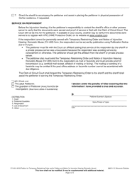 Form CV-402 Petition for Temporary Restraining Order and/or Petition and Motion for Injunction Hearing (Domestic Abuse) - Wisconsin, Page 3