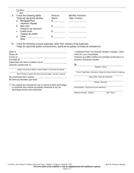 Form CV-410A Petition for Waiver of Fees and Costs - Affidavit of Indigency - Wisconsin (English/Spanish), Page 3
