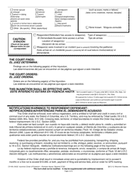 Form CV-404 Injunction - Domestic Abuse - Wisconsin (English/Spanish), Page 2