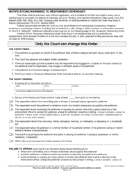 Form CV-403 Temporary Restraining Order (Temporary Order of Protection) and Notice of Injunction Hearing - Wisconsin, Page 2