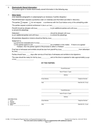 Form CV-985 Management Report by Parties and Proposed Scheduling for Case - Wisconsin, Page 2