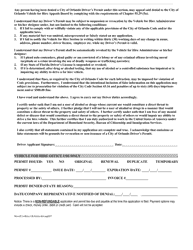 Driver Permit Application - City of Orlando, Florida, Page 2