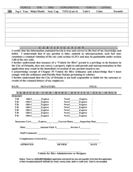 Vehicle for Hire Permit Application - Renew or Transfer - City of Orlando, Florida, Page 2