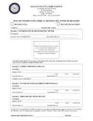 Document preview: Hoja De Informacion Sobre El Deposito Del Fondo De Registro - Dallas County, Texas (Spanish)