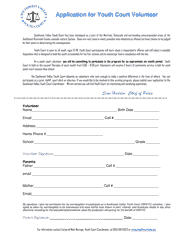 Document preview: Application for Youth Court Volunteer - City of Murrieta, California