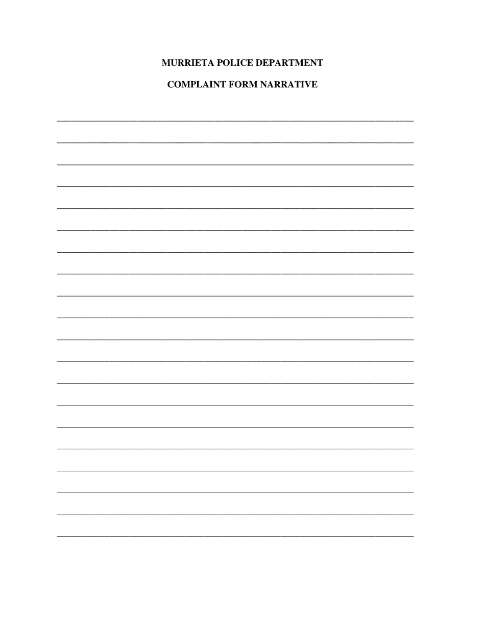 Complaint Investigation Form - City of Murrieta, California, Page 4