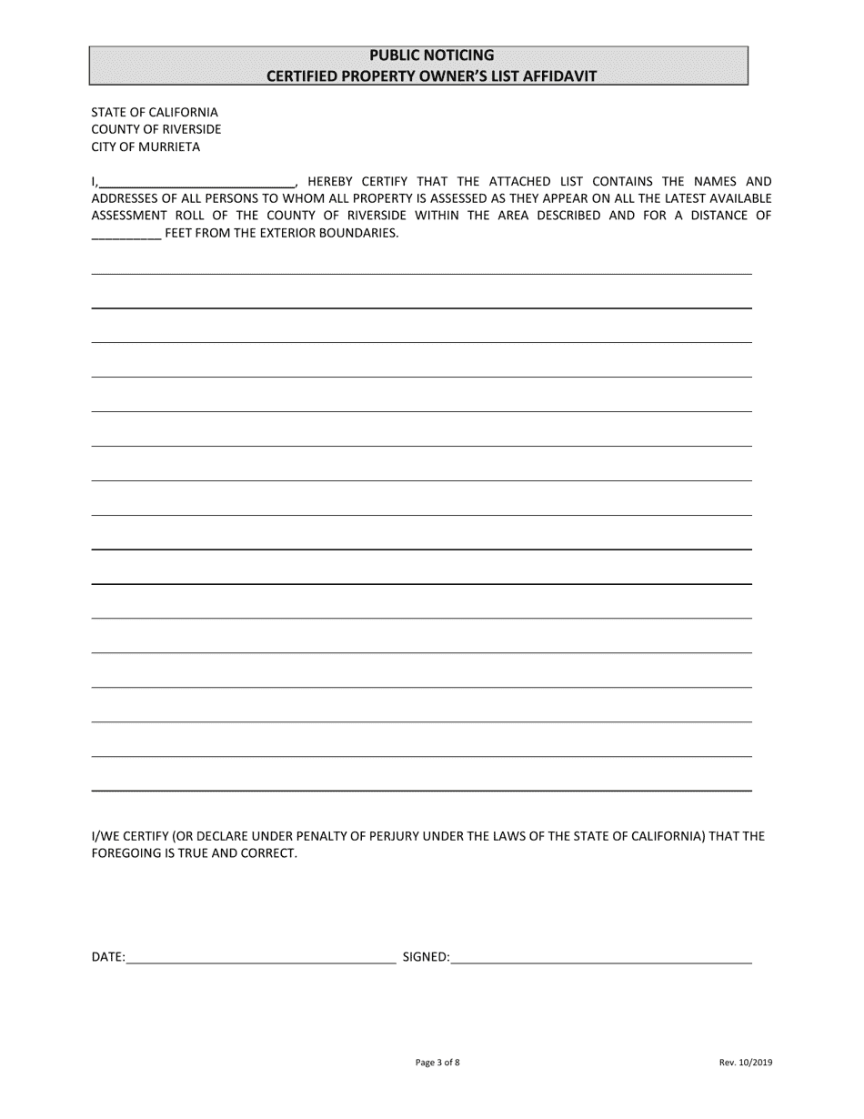 Form DS-210 Application for Appeal - City of Murrieta, California, Page 3