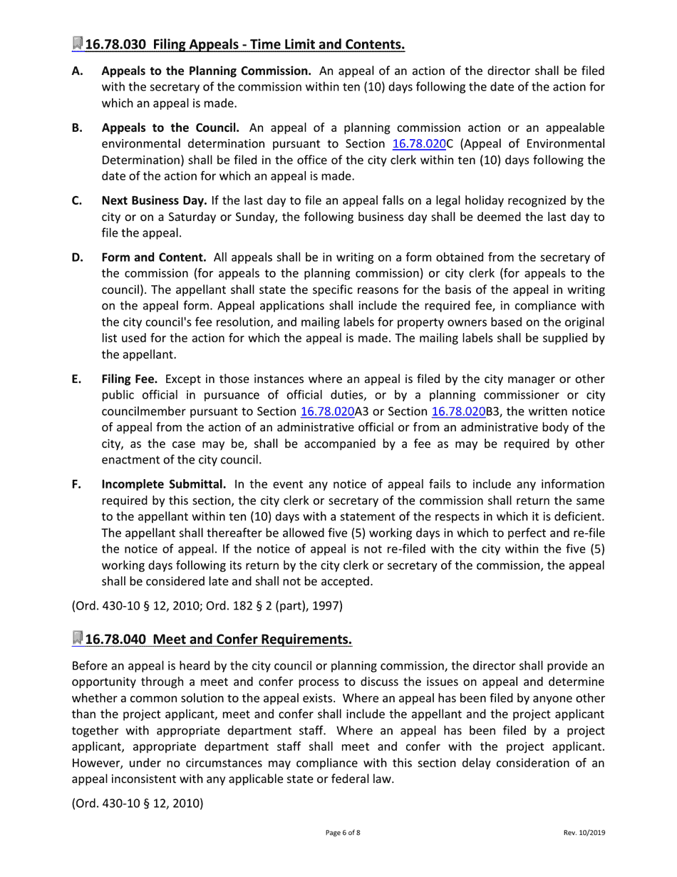 Form DS-210 Application for Appeal - City of Murrieta, California, Page 6