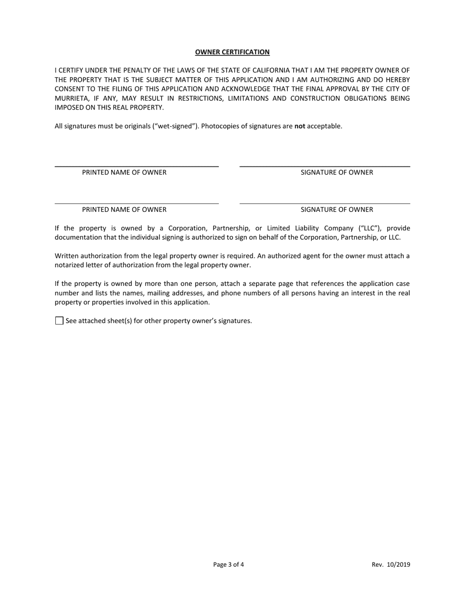 Form DS-217 Addressing and / or Street Name Application - City of Murrieta, California, Page 3