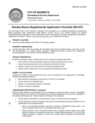 Form DS-257 Density Bonus Supplemental Application Checklist - City of Murrieta, California