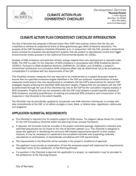 Document preview: Climate Action Plan Consistency Checklist - City of Murrieta, California
