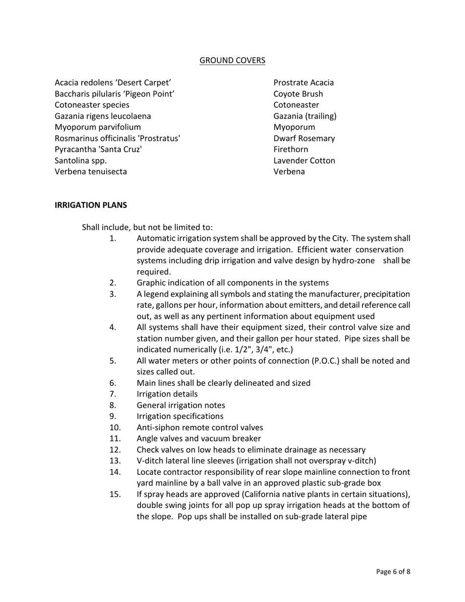 Requirements for Subdivision Tract and Commercial Slopes - City of Murrieta, California, Page 7