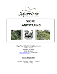 Document preview: Requirements for Subdivision Tract and Commercial Slopes - City of Murrieta, California