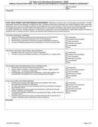 Form AID462-2 Annual Evaluation Form - Civil Service Performance Standards Feedback Worksheet, Page 5