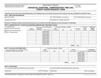 Ihs Individual Overtime, Compensatory Time and Credit Hours Request Form, Page 2