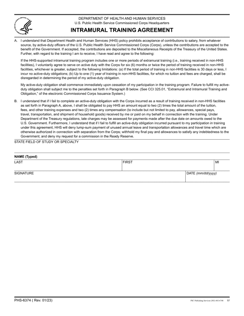 Form PHS-6374  Printable Pdf