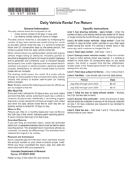 Form DR1777 Daily Vehicle Rental Fee Return - Colorado