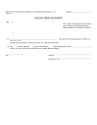 Form DC44 Order for Return of Property or Discharge of Lien in Forfeiture Proceedings - Michigan, Page 2