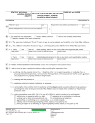 Document preview: Form CC375M Petition for Personal Protection Order Against a Minor (Domestic Relationship) - Michigan
