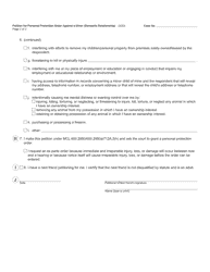 Form CC375M Petition for Personal Protection Order Against a Minor (Domestic Relationship) - Michigan, Page 2