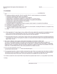 Form CC380M Personal Protection Order Against a Minor (Nondomestic) - Michigan, Page 2