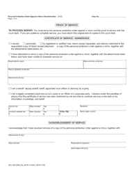 Form CC380M Personal Protection Order Against a Minor (Nondomestic) - Michigan, Page 3