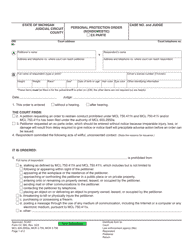 Form CC380 Personal Protection Order (Nondomestic) - Michigan