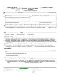 Document preview: Form CC376 Personal Protection Order (Domestic Relationship) - Michigan