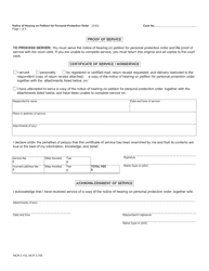 Form CC381 Notice of Hearing on Petition for Personal Protection Order - Michigan, Page 2