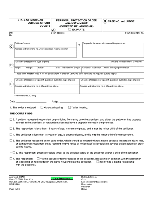 Form CC376M  Printable Pdf